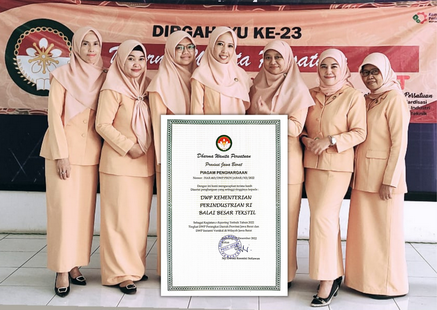Dharma Wanita Persatuan BBSPJI Tekstil Peroleh Penghargaan dari DWP Provinsi Jawa Barat